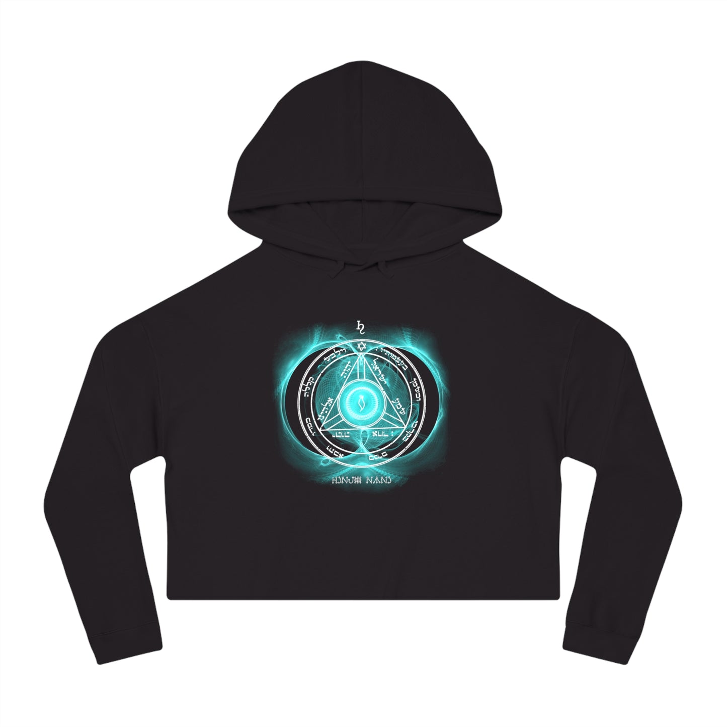 Crop hoodie with 4th Pentacle of Saturn sigil