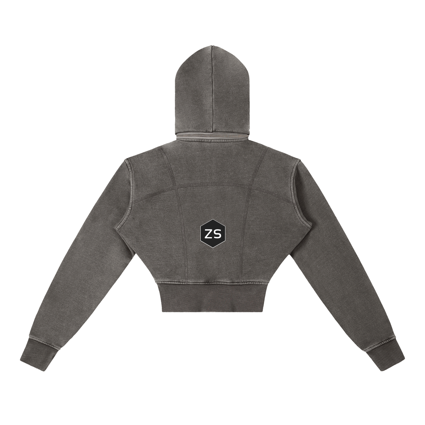3rd Pentacle of Saturn Vintage Washed Cropped Fleece Hoodie - Protection Against Negativity
