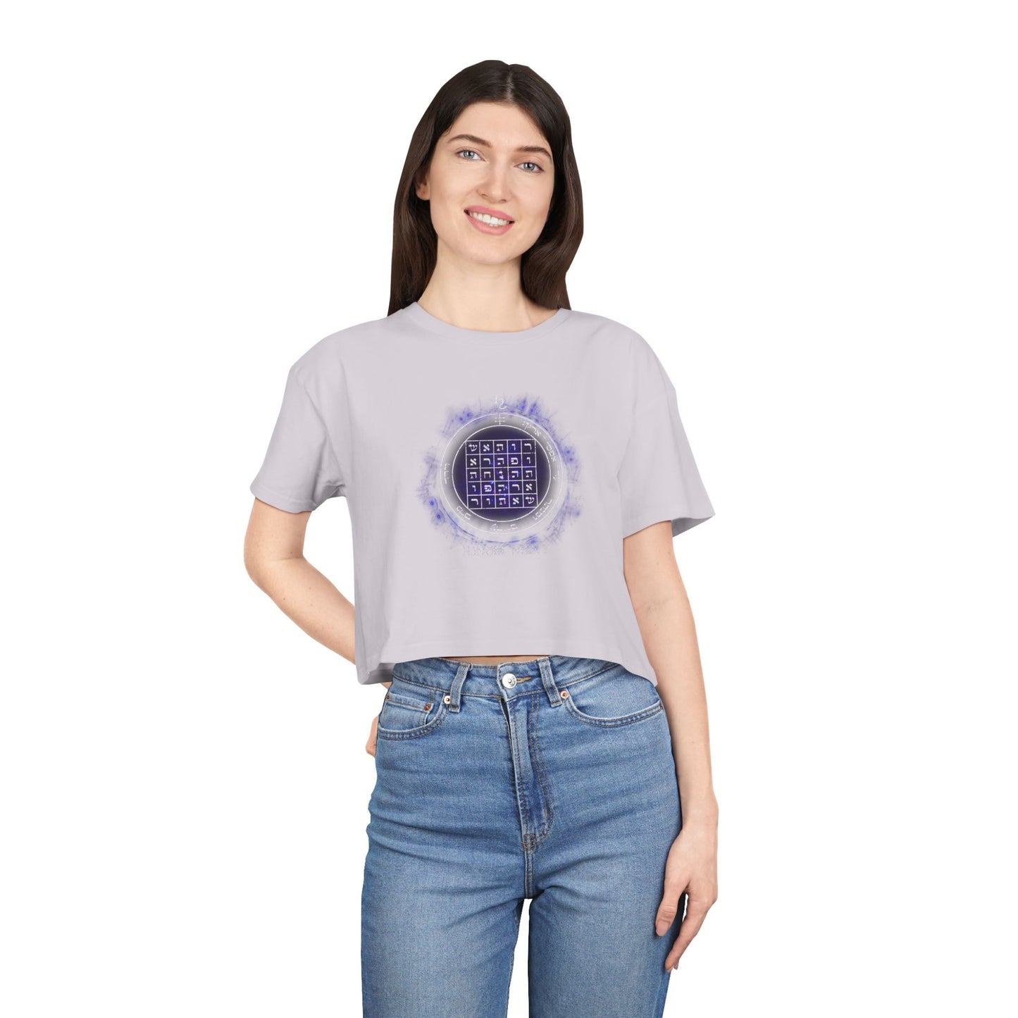 Women’s cropped t-shirt with 2nd Pentacle of Saturn sigil for persuasion