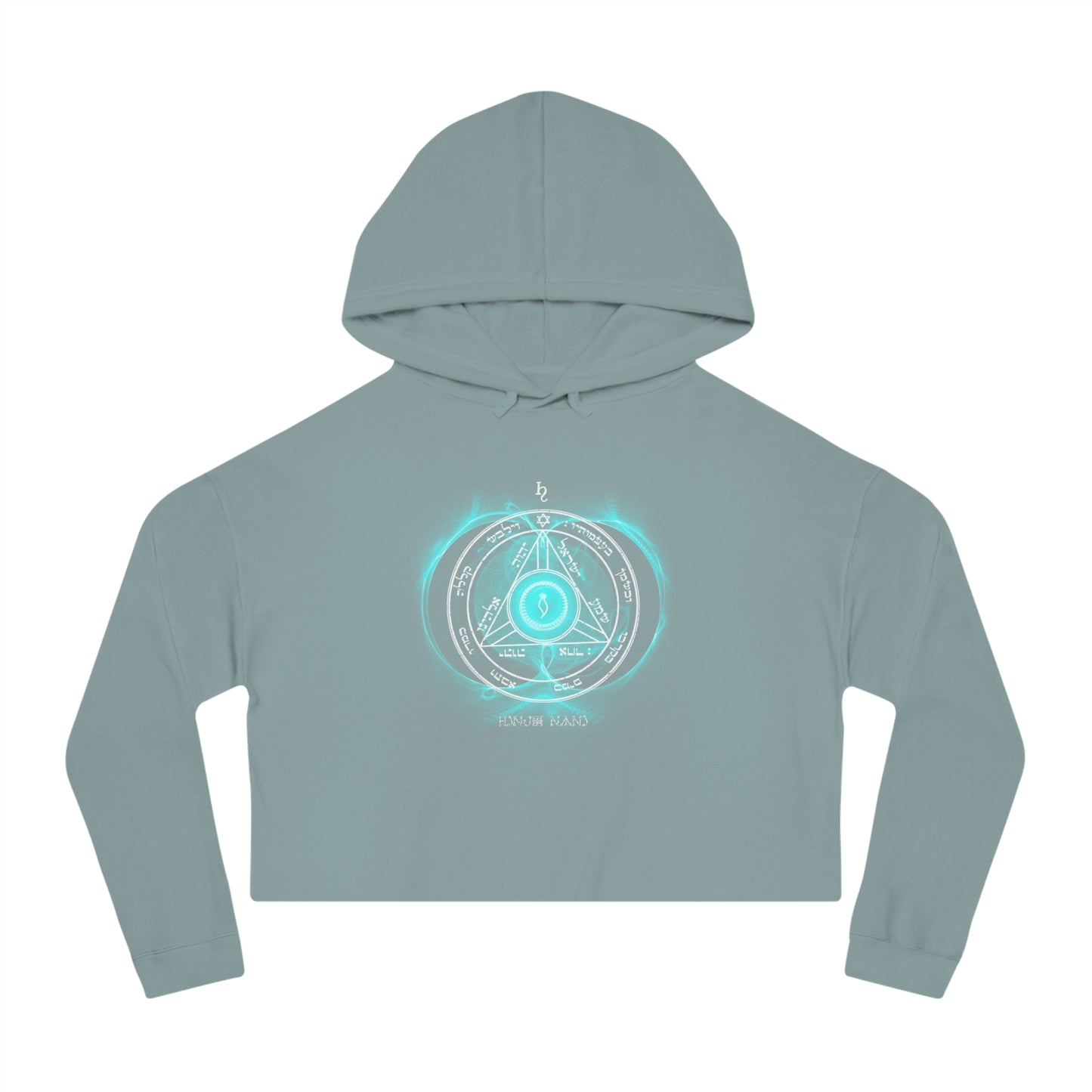 Crop hoodie with 4th Pentacle of Saturn sigil