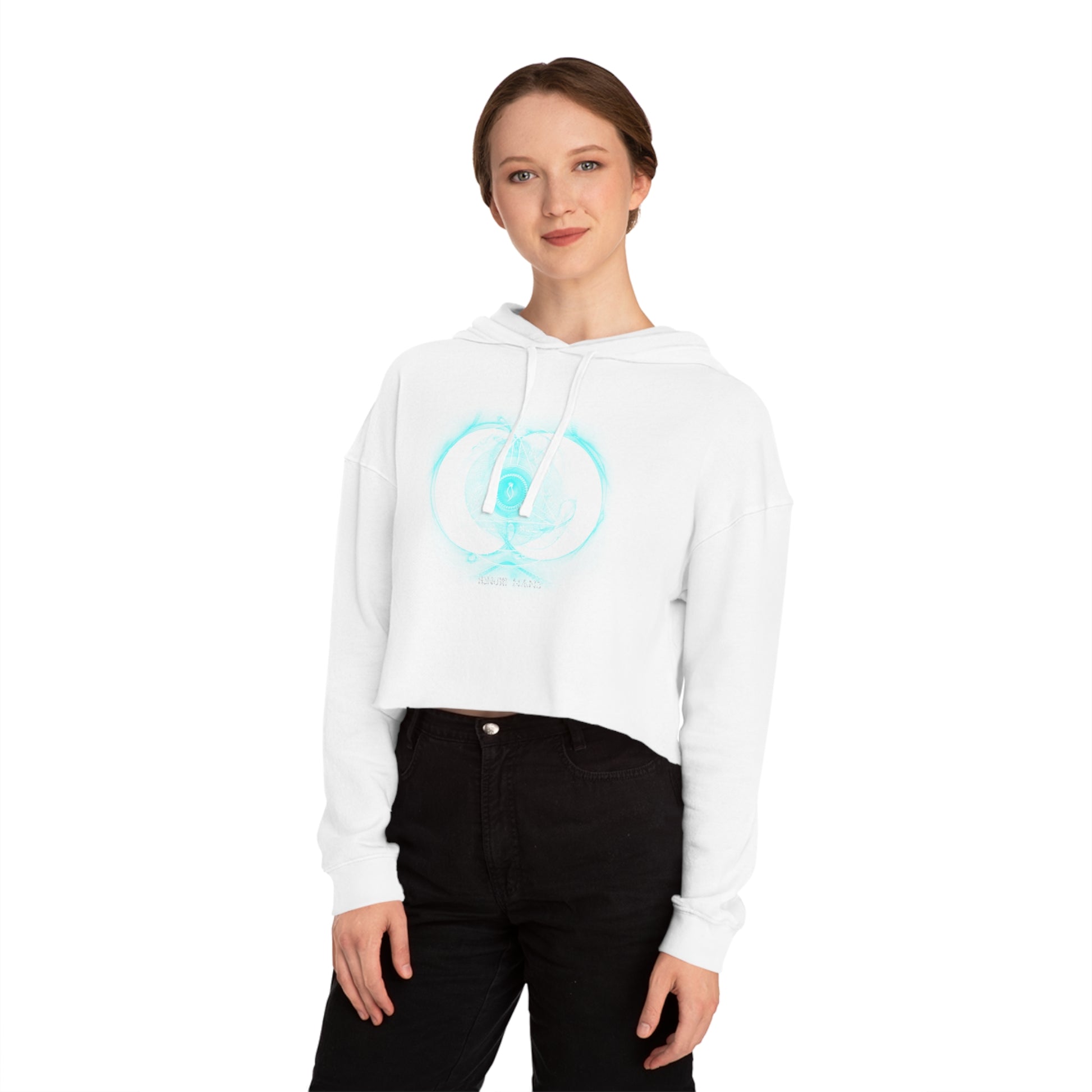 Crop hoodie with 4th Pentacle of Saturn sigil