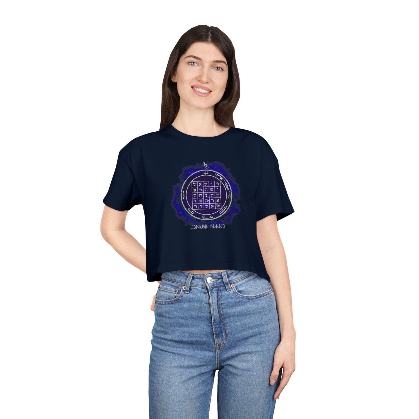 Women’s cropped t-shirt with 2nd Pentacle of Saturn sigil for persuasion