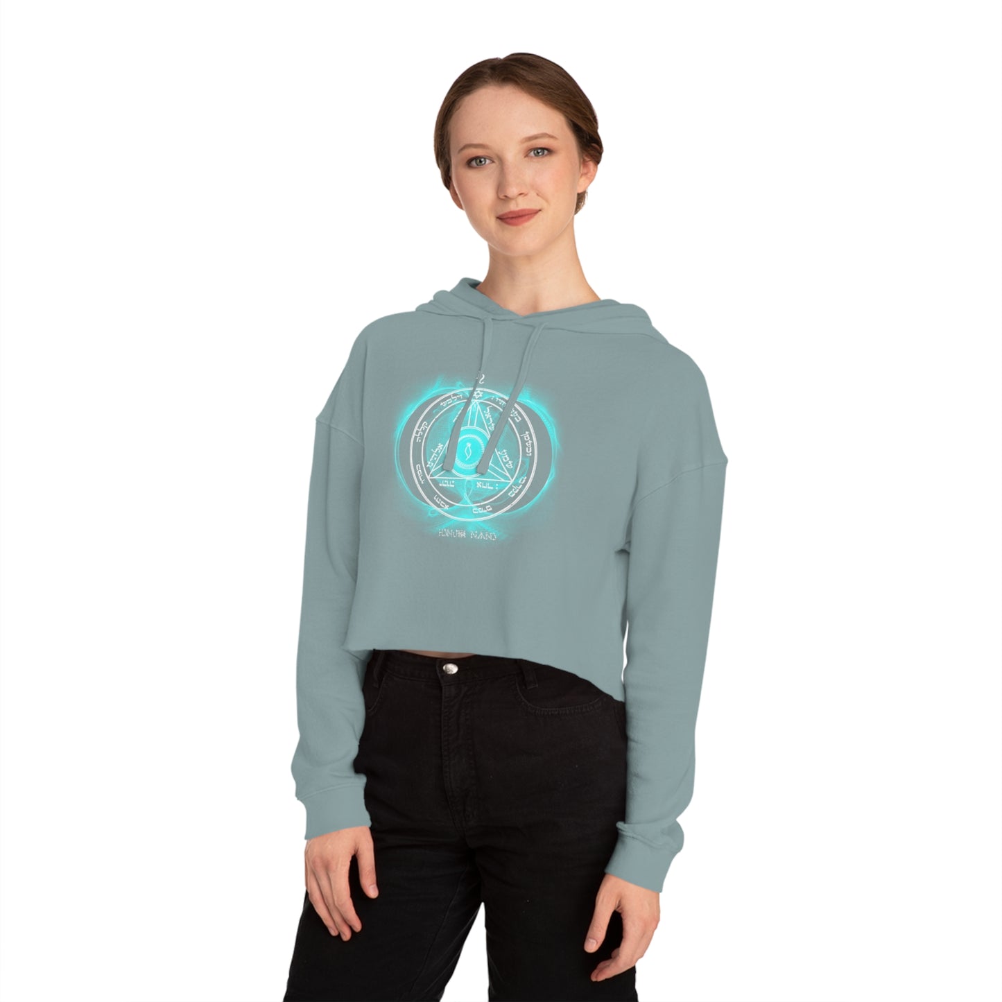 Crop hoodie with 4th Pentacle of Saturn sigil