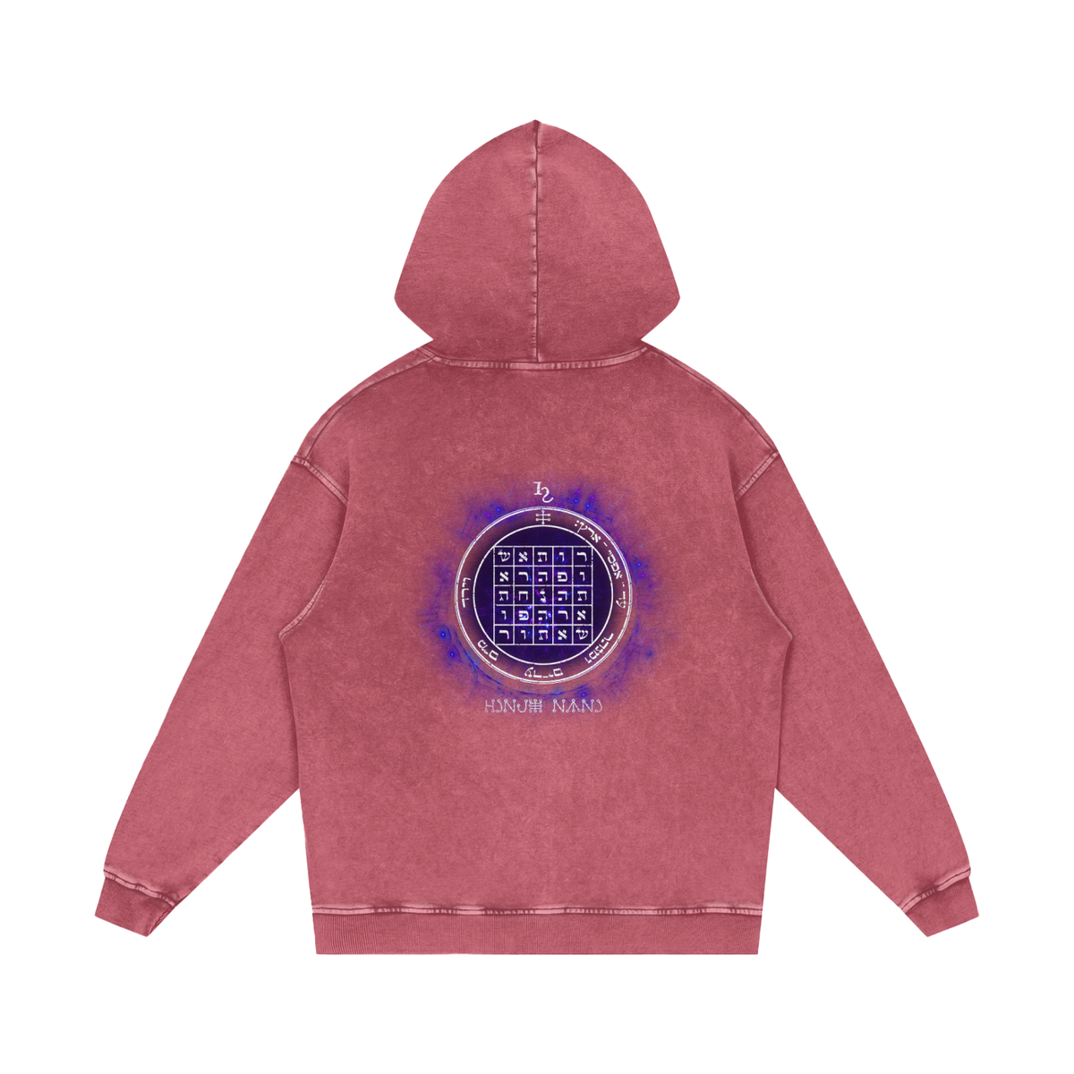 2nd Pentacle of Saturn Acid Wash Oversize Hoodie - Power of Persuasion
