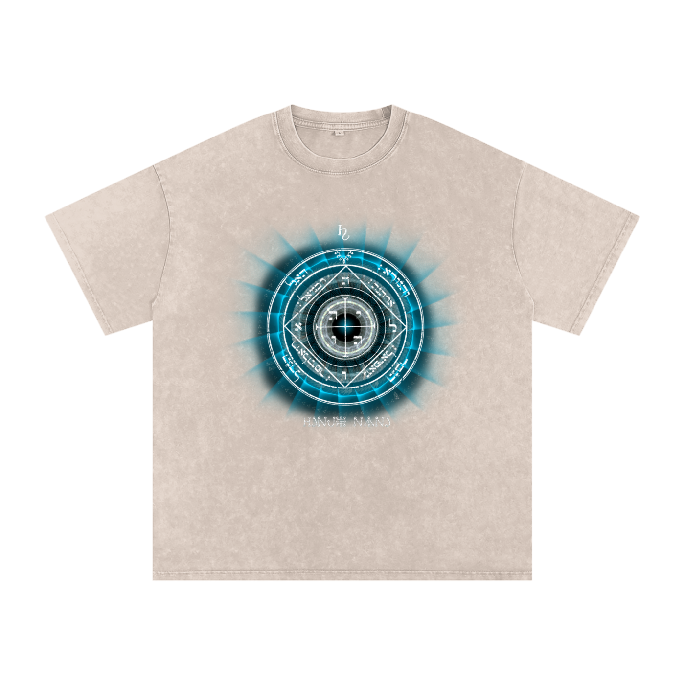 5th Pentacle of Saturn Snow Washed Streetwear Oversized Cotton T-Shirt - Protection of the Home, Property and Valuables