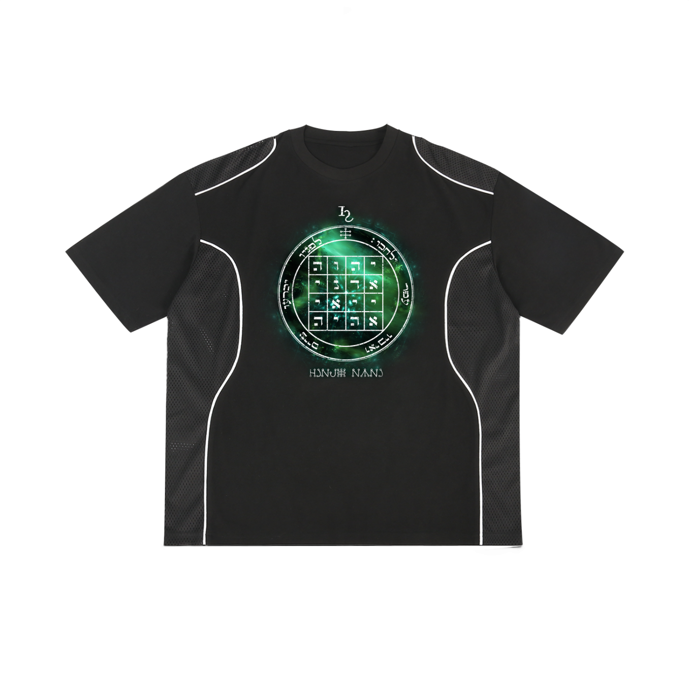 Unlock commanding presence with the 1st Pentacle of Saturn Contrast Panel T-Shirt. Streetwear design fused with ancient Solomonic magick to enhance influence, authority, and confident energy.