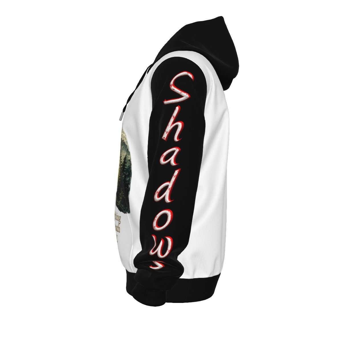 Breath of YHWH White & Black All-Over Print Unisex Pullover Hoodie With Zipper Closure