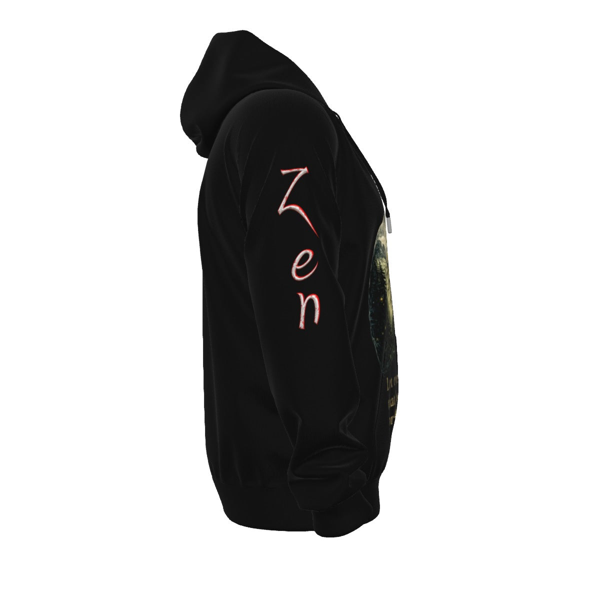 Lungs of YHWH Black All-Over Print Unisex Pullover Hoodie With Zipper Closure