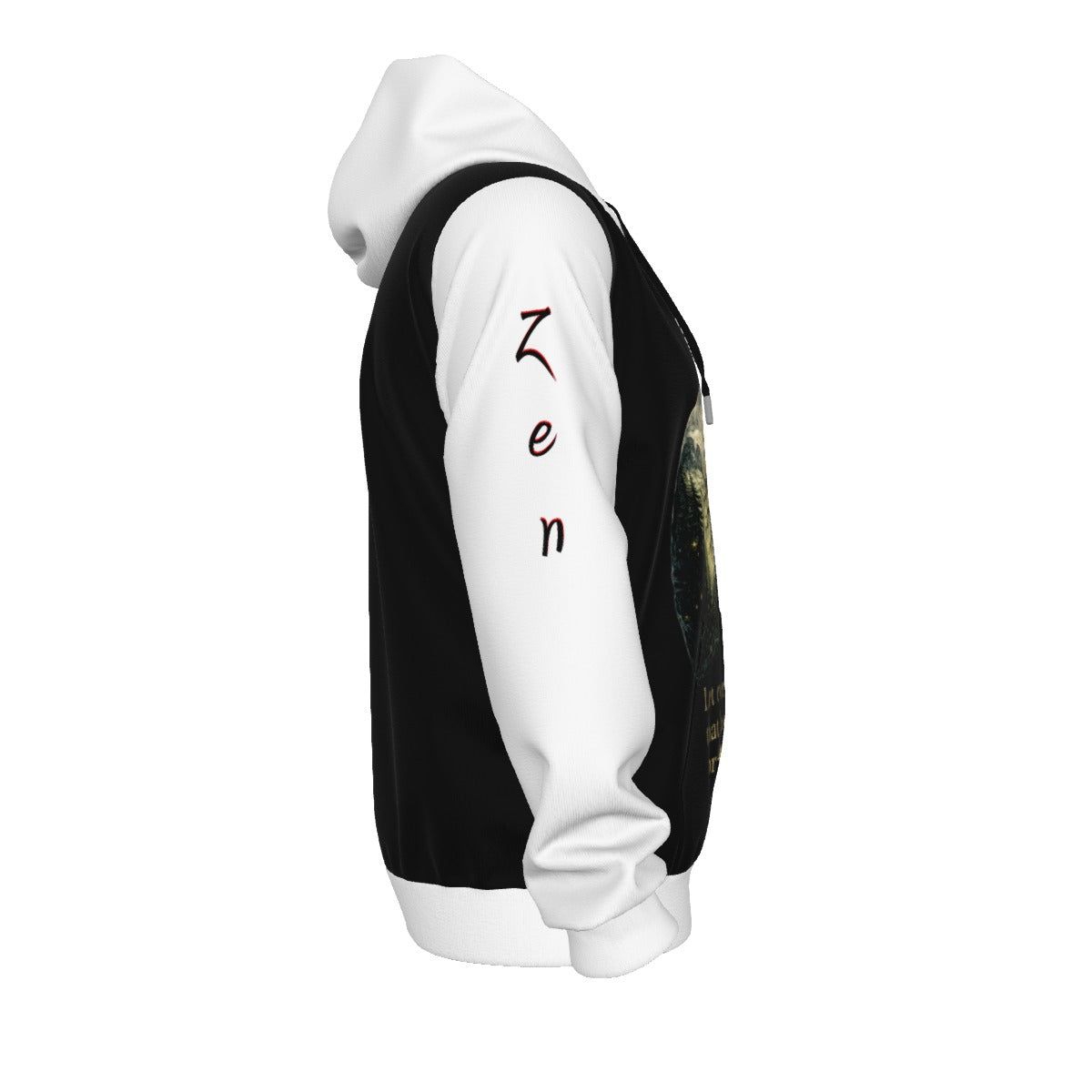 Lungs of YHWH Black & White All-Over Print Unisex Pullover Hoodie With Zipper Closure