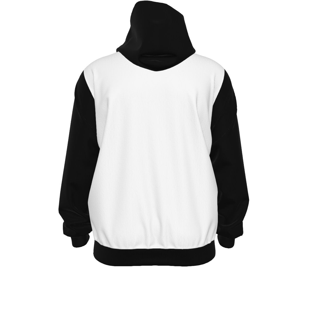 Breath of YHWH White & Black All-Over Print Unisex Pullover Hoodie With Zipper Closure