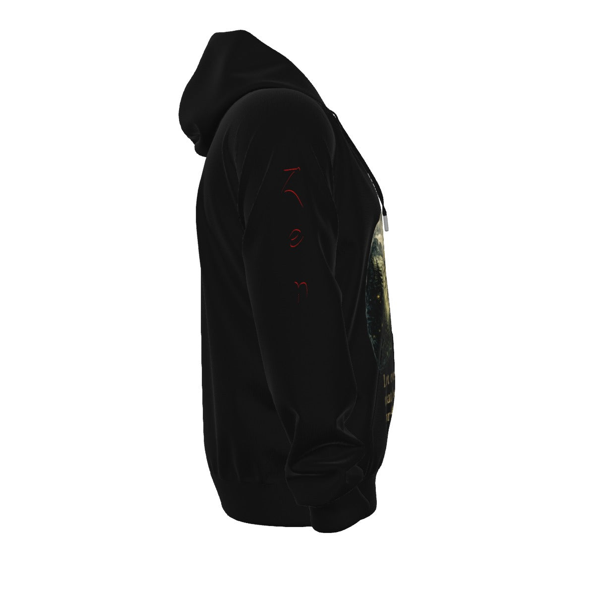 Lungs of YHWH Black All-Over Print Unisex Pullover Hoodie With Zipper Closure