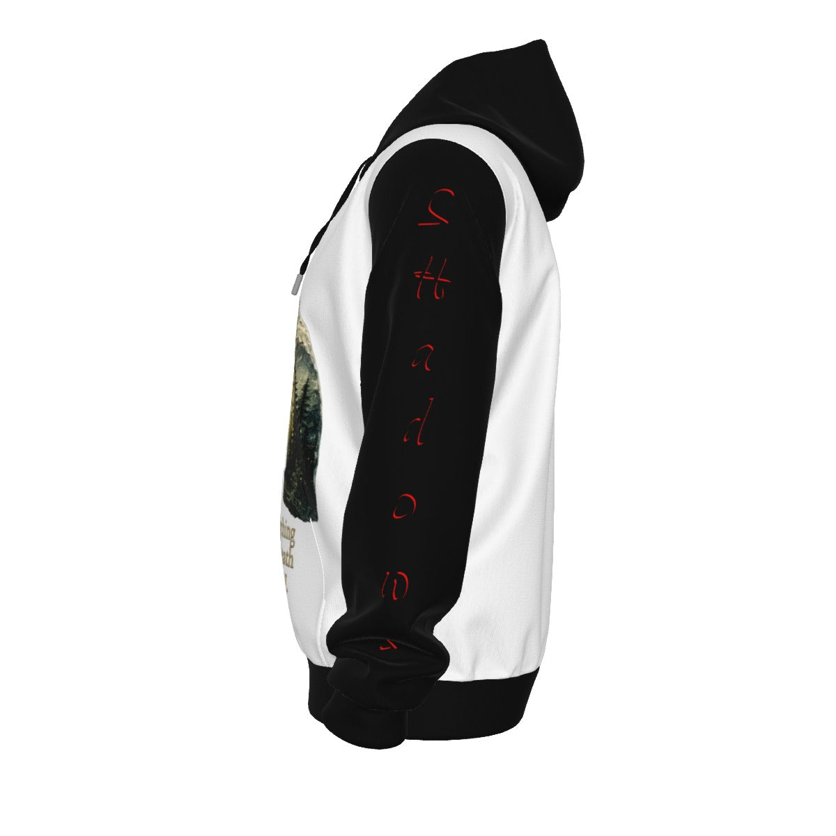 Breath of YHWH White & Black All-Over Print Unisex Pullover Hoodie With Zipper Closure