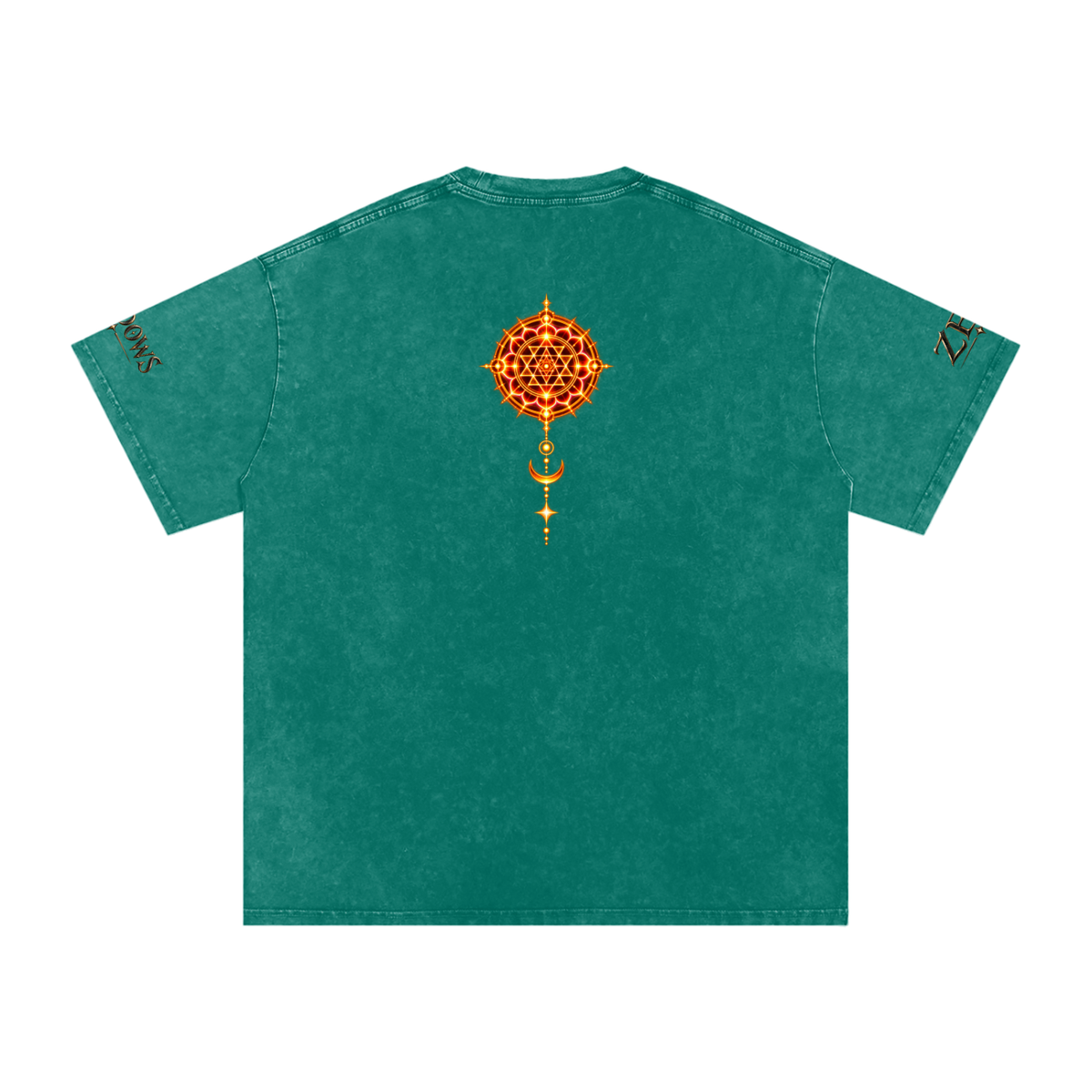 Shri Yantra Snow Washed Oversized Cotton T-Shirt — The Still Centre.