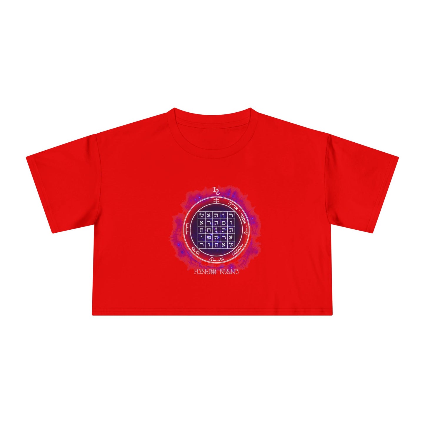 Women’s cropped t-shirt with 2nd Pentacle of Saturn sigil for persuasion