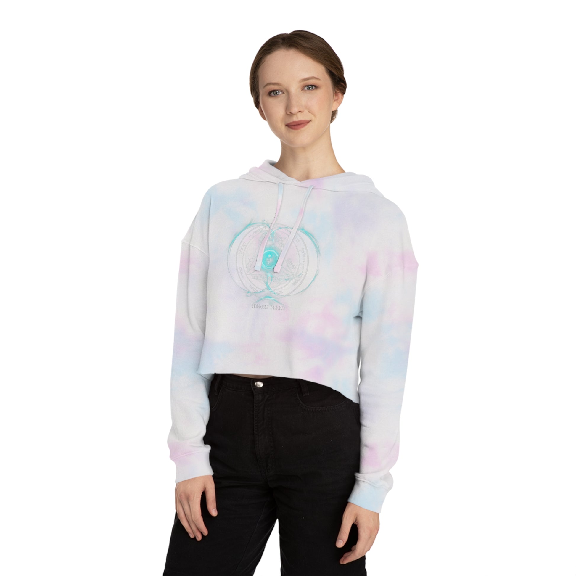 Crop hoodie with 4th Pentacle of Saturn sigil