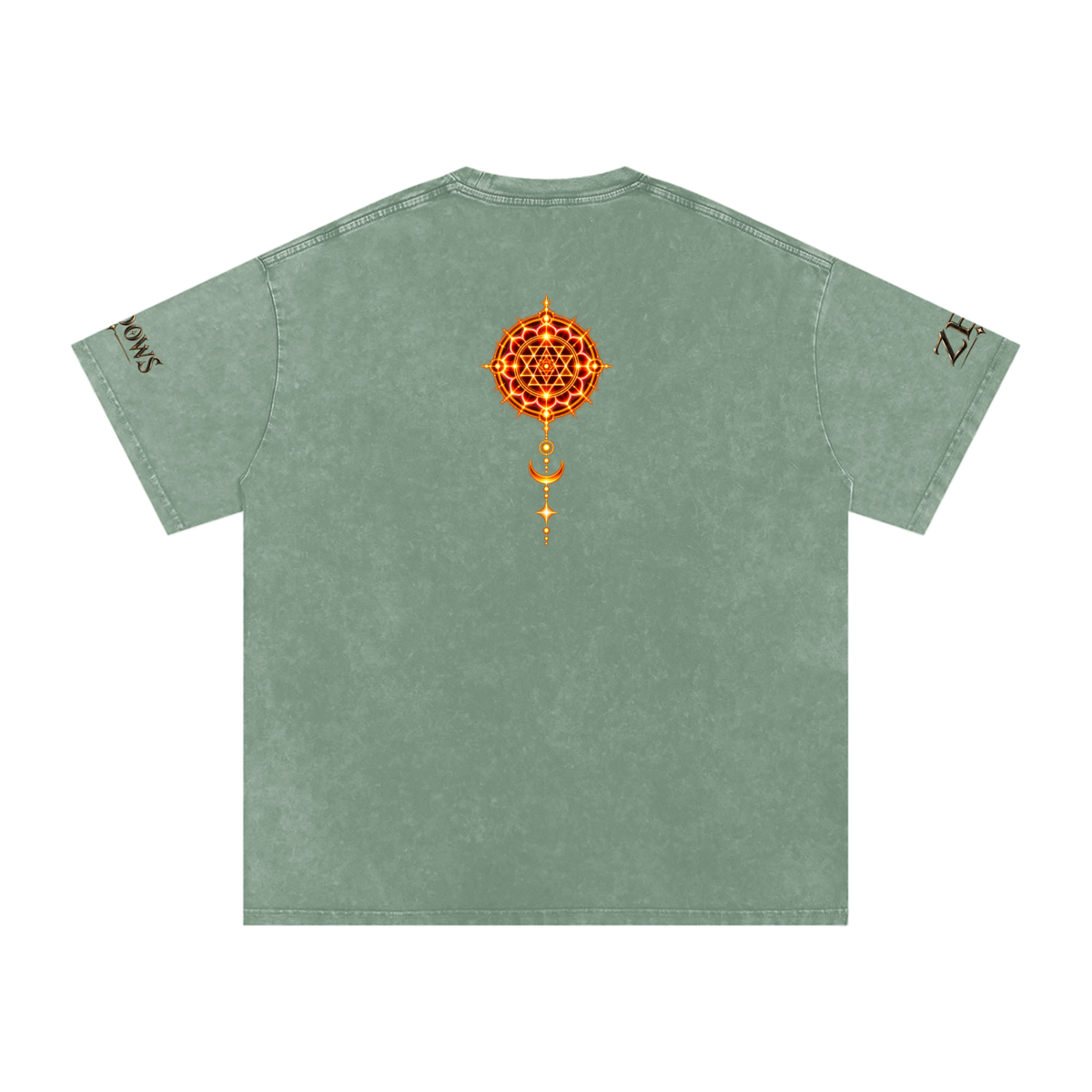 Shri Yantra Snow Washed Oversized Cotton T-Shirt — The Still Centre.