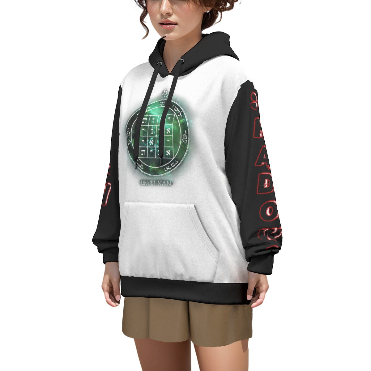 Unisex Saturn Command Hoodie Worn During Ritual Preparation