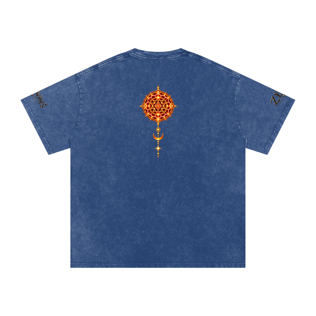 Shri Yantra Snow Washed Oversized Cotton T-Shirt — The Still Centre.