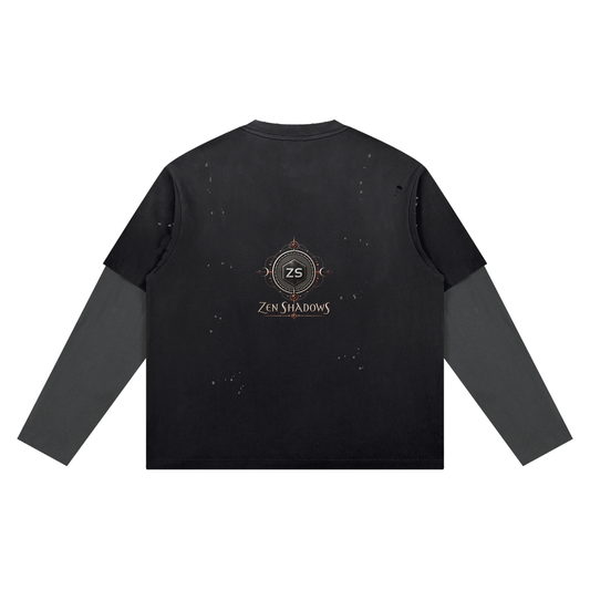 5th Pentacle of the Moon — The Lunar Axis Unisex Vintage Wash Distressed Layer T-Shirt