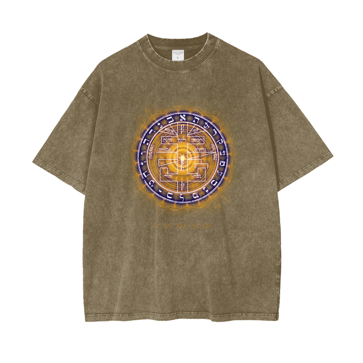 Supreme Pentacle Acid Wash Oversize T-Shirt - Develop Intuition & Psych