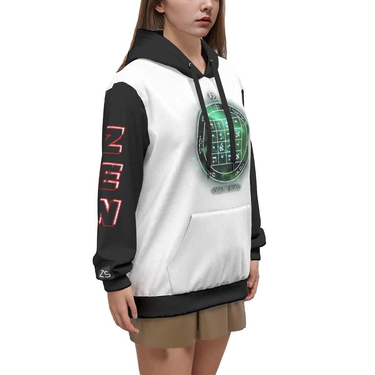 Unisex Saturn Command Hoodie Worn During Ritual Preparation