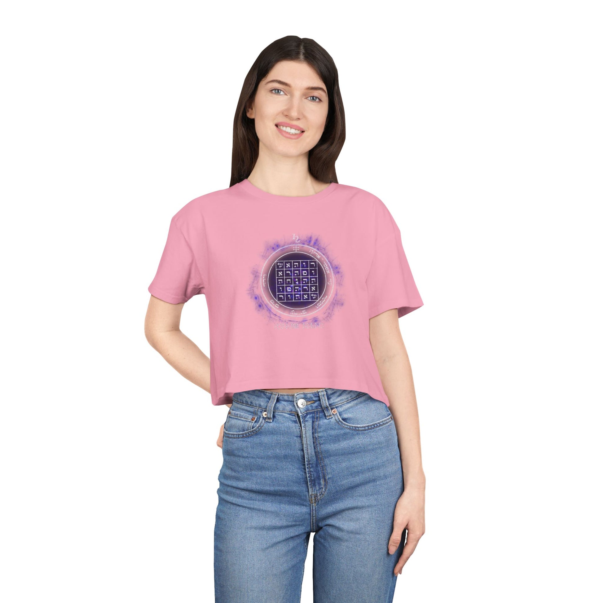 Women’s cropped t-shirt with 2nd Pentacle of Saturn sigil for persuasion