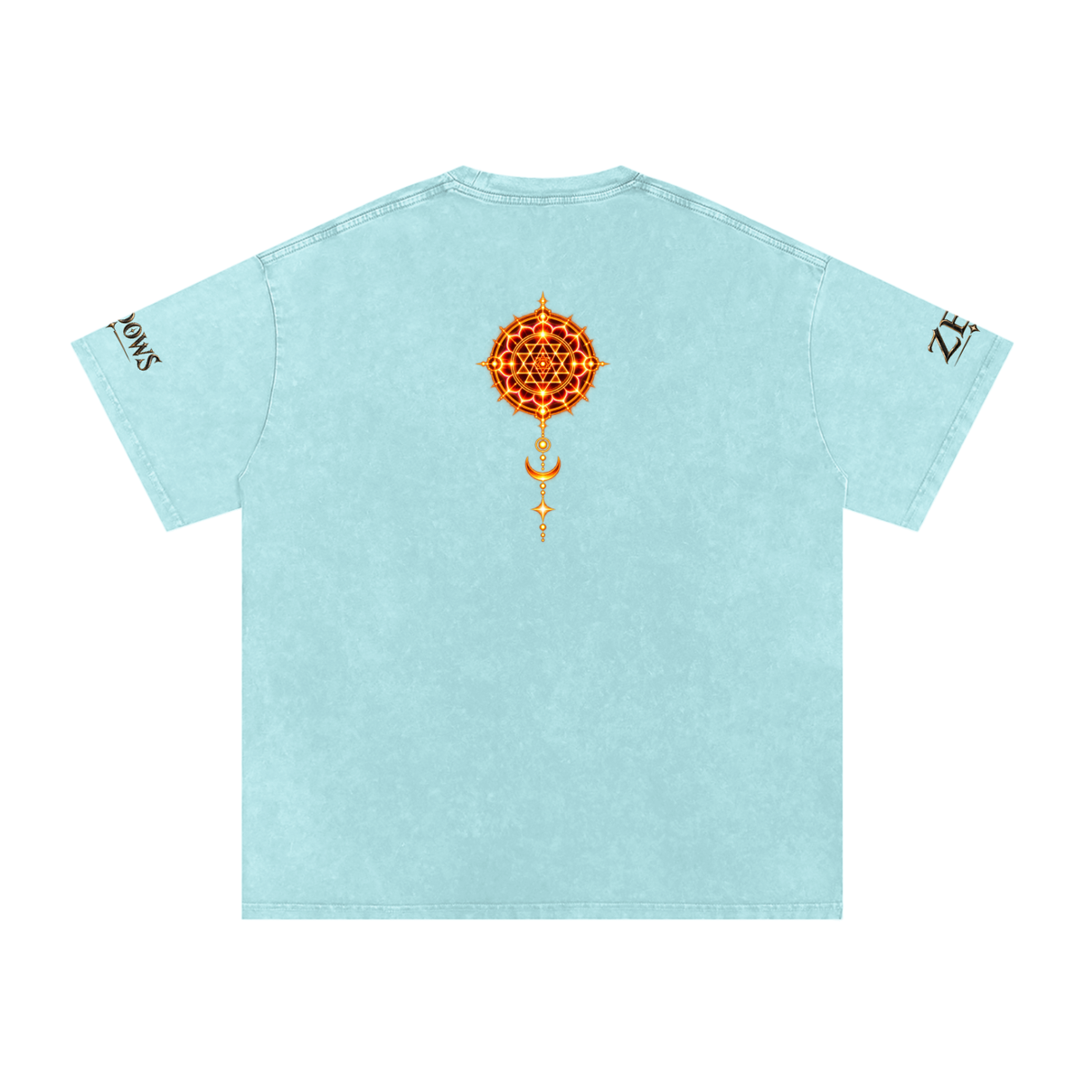 Shri Yantra Snow Washed Oversized Cotton T-Shirt — The Still Centre.