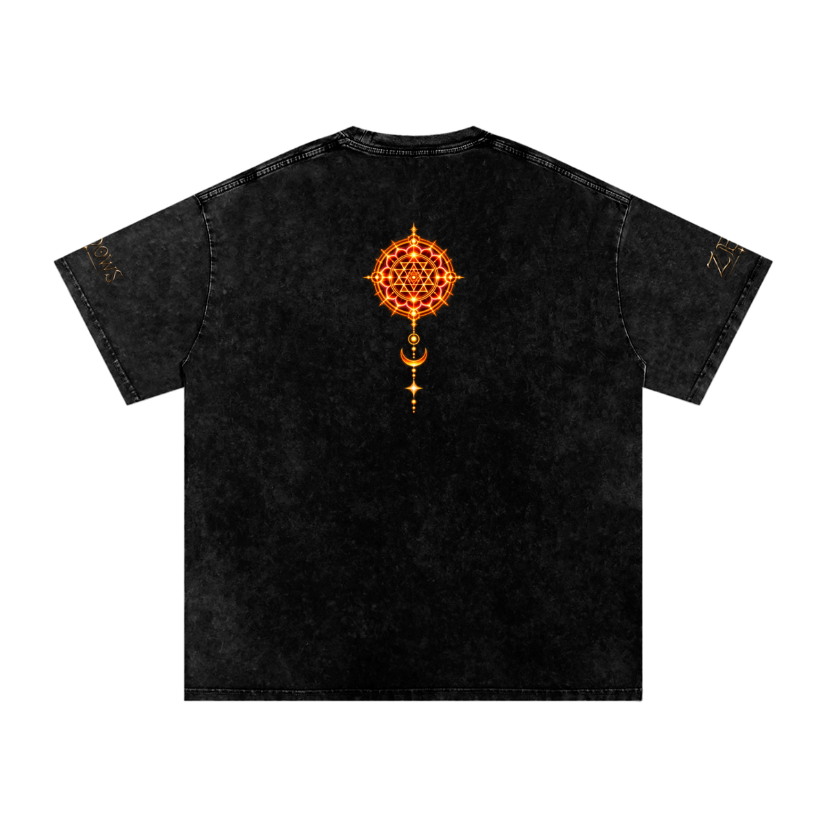 Shri Yantra Snow Washed Oversized Cotton T-Shirt — The Still Centre.