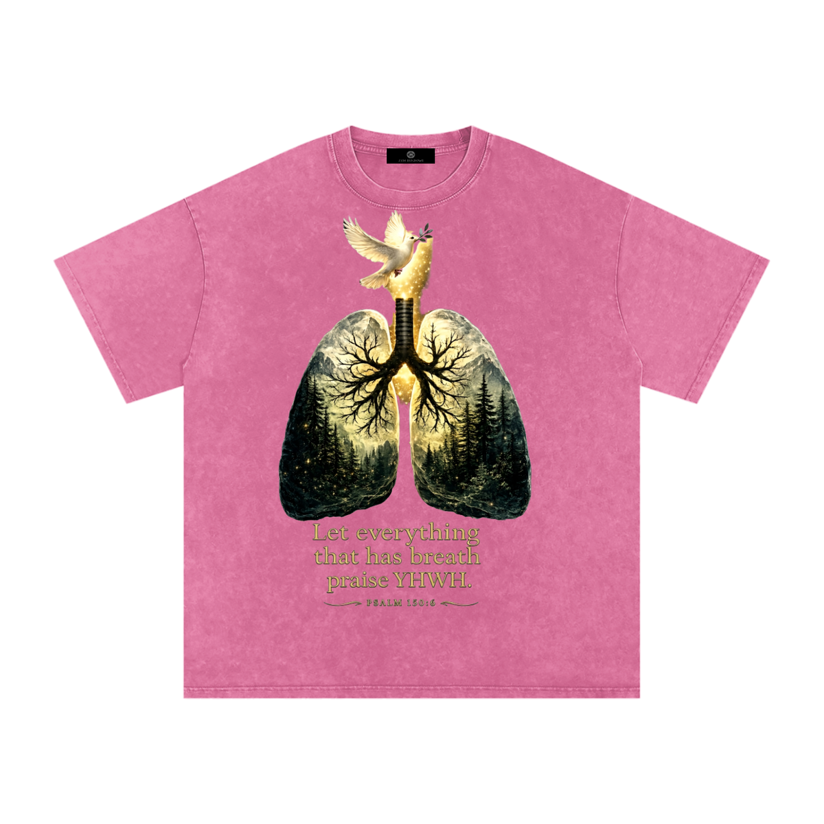 The Breath of YHWH Snow Washed Oversized Cotton T-Shirt