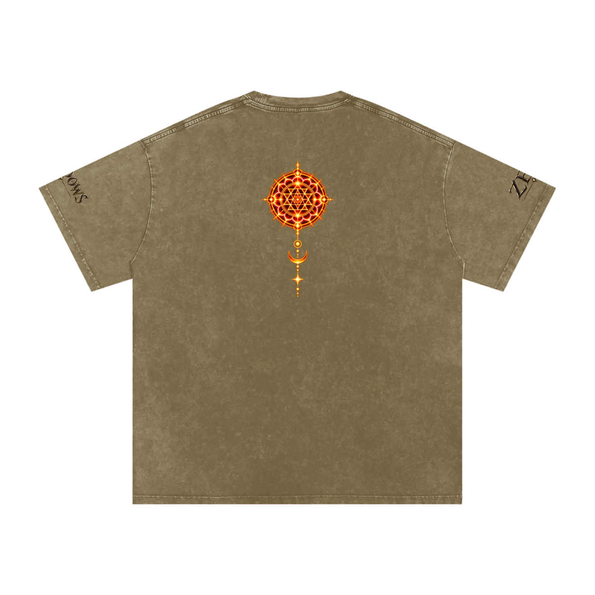 Shri Yantra Snow Washed Oversized Cotton T-Shirt — The Still Centre.