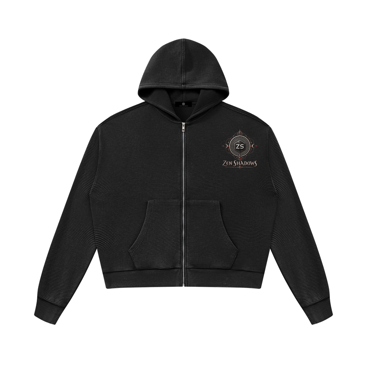 2nd Pentacle of Saturn Unisex Mineral Wash Boxy Waffle Hoodie — Power of Persuasion