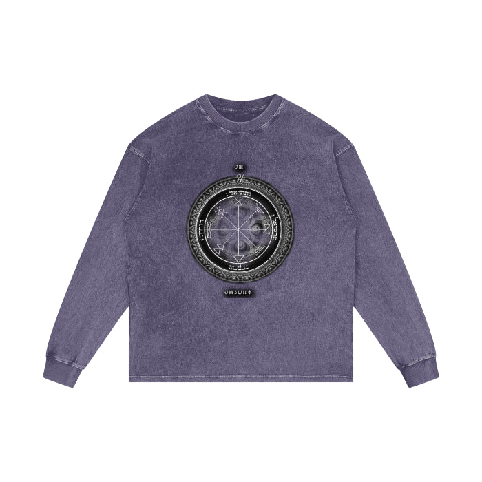 1st Pentacle of Jupiter Acid Wash Oversized Tee | Wealth Sigil Shirt