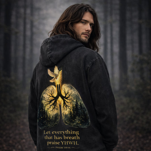 The Breath of YHWH Acid Wash Oversize Hoodie