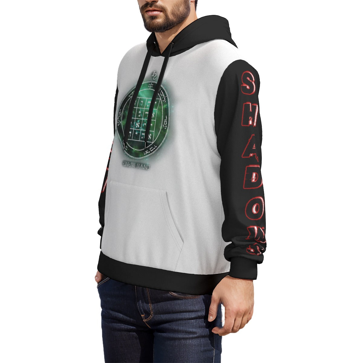 Unisex Saturn Command Hoodie Worn During Ritual Preparation