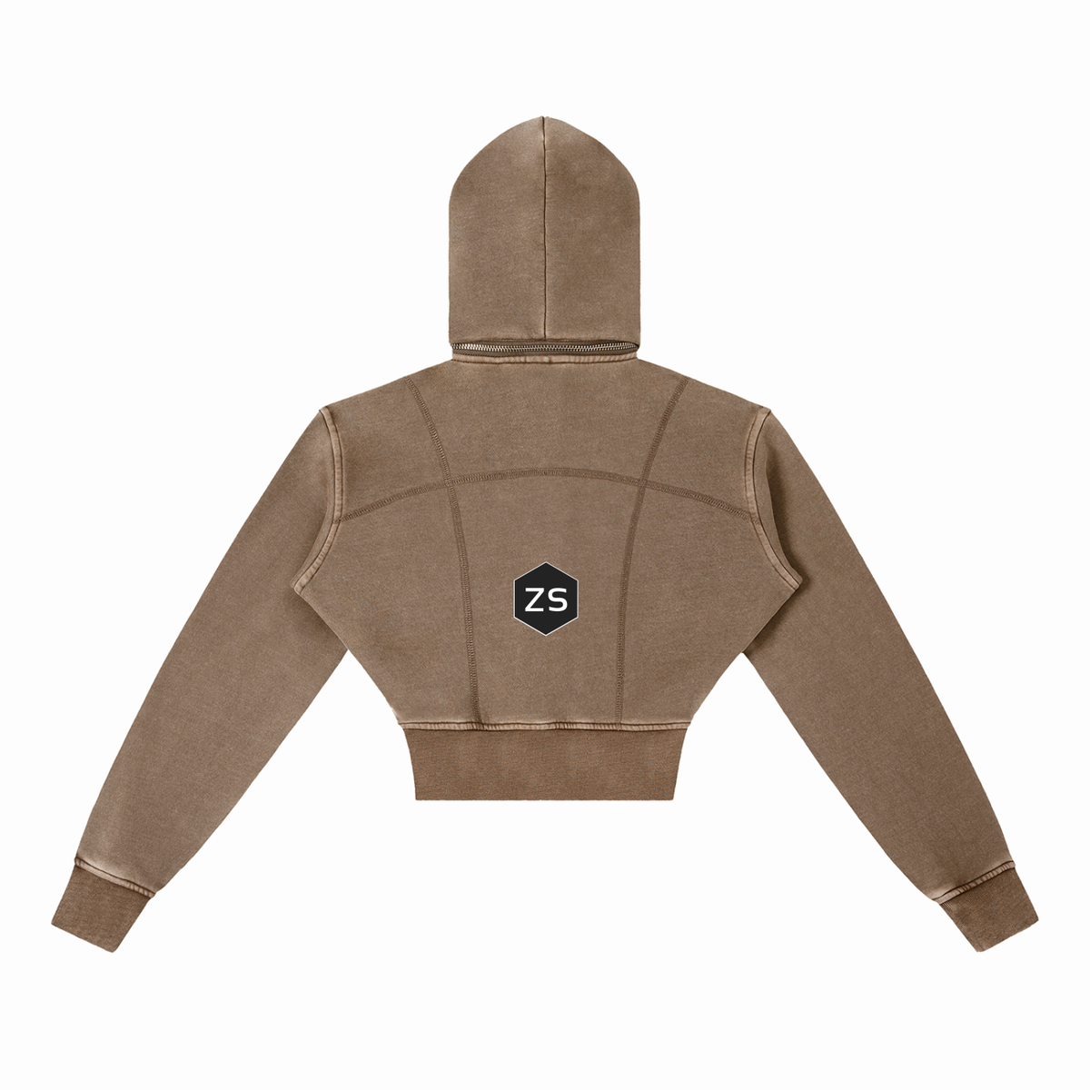 3rd Pentacle of Saturn Vintage Washed Cropped Fleece Hoodie — Boundaries Through Chosen Access