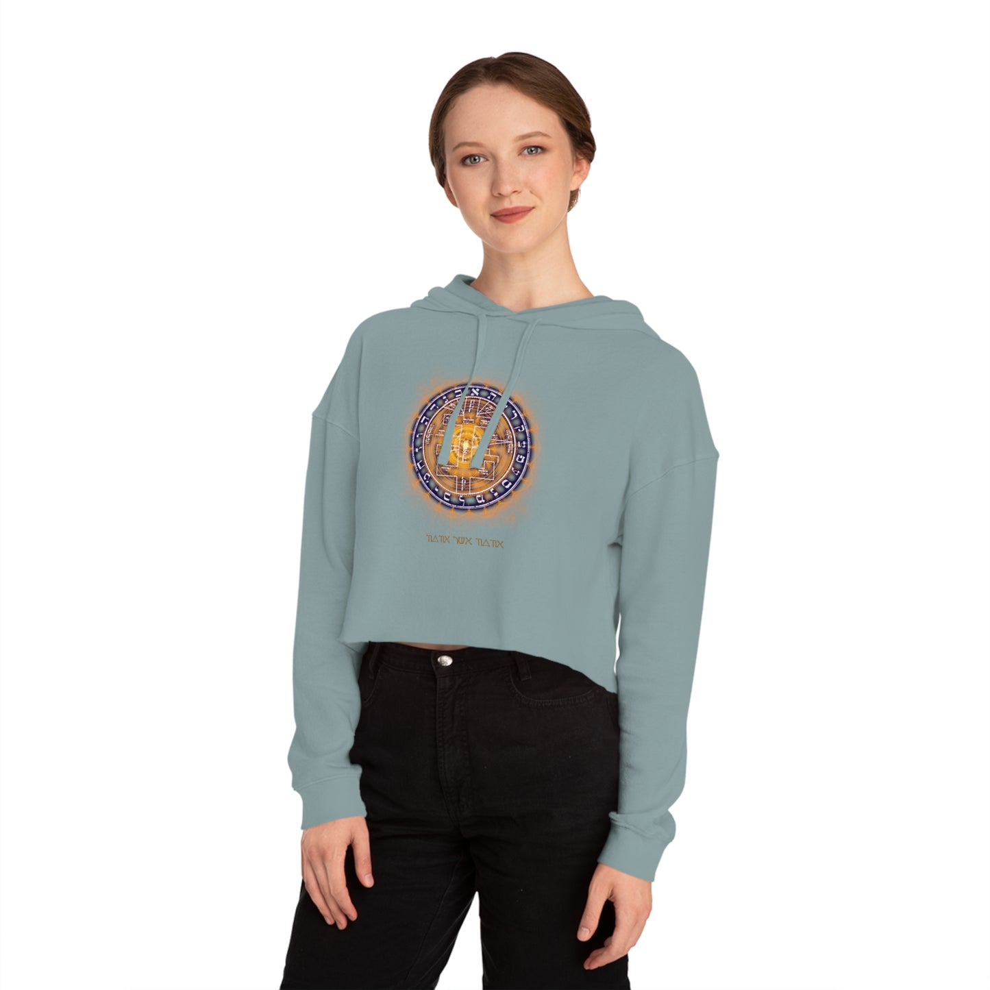 Cropped hoodie with Supreme Pentacle for intuition development