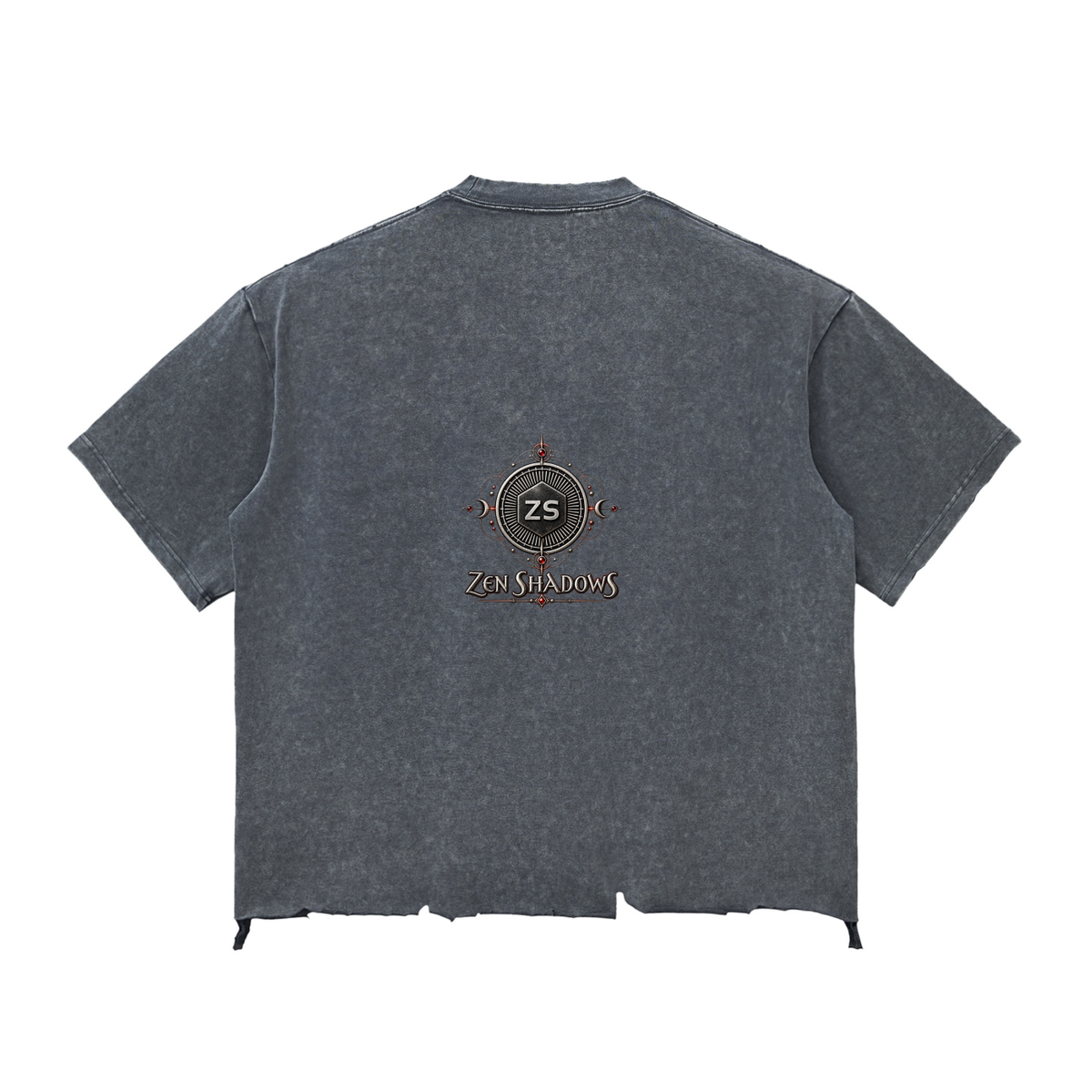 2nd Pentacle of Saturn Snow Wash Raw-Hem Boxy T-shirt - Power of Persuasion