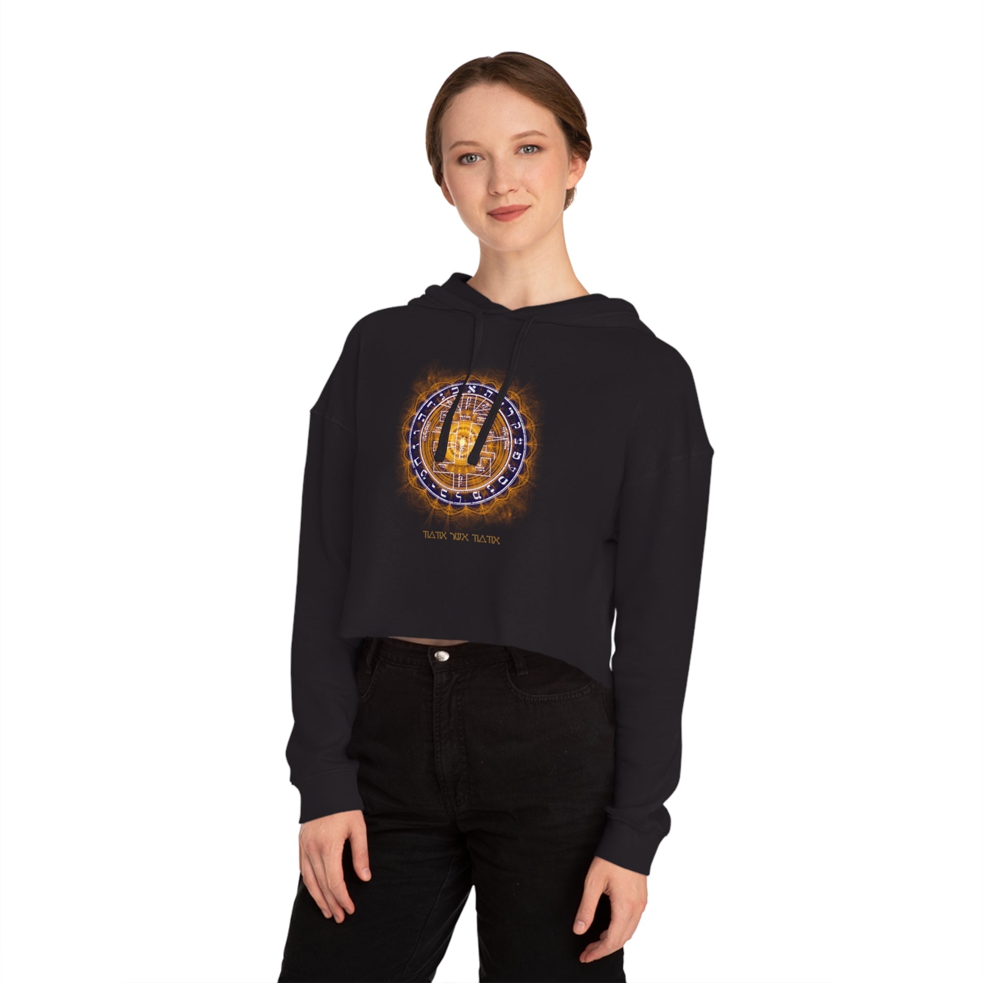 Cropped hoodie with Supreme Pentacle for intuition development