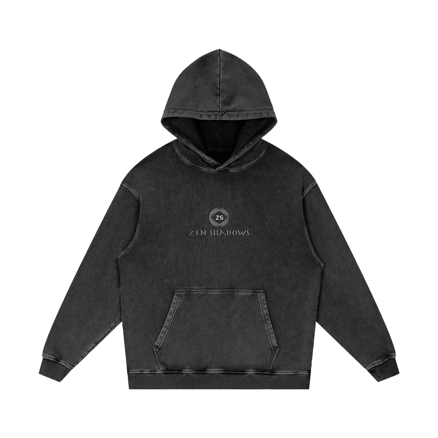 Consecrated distressing on ceremonial cotton hoodie