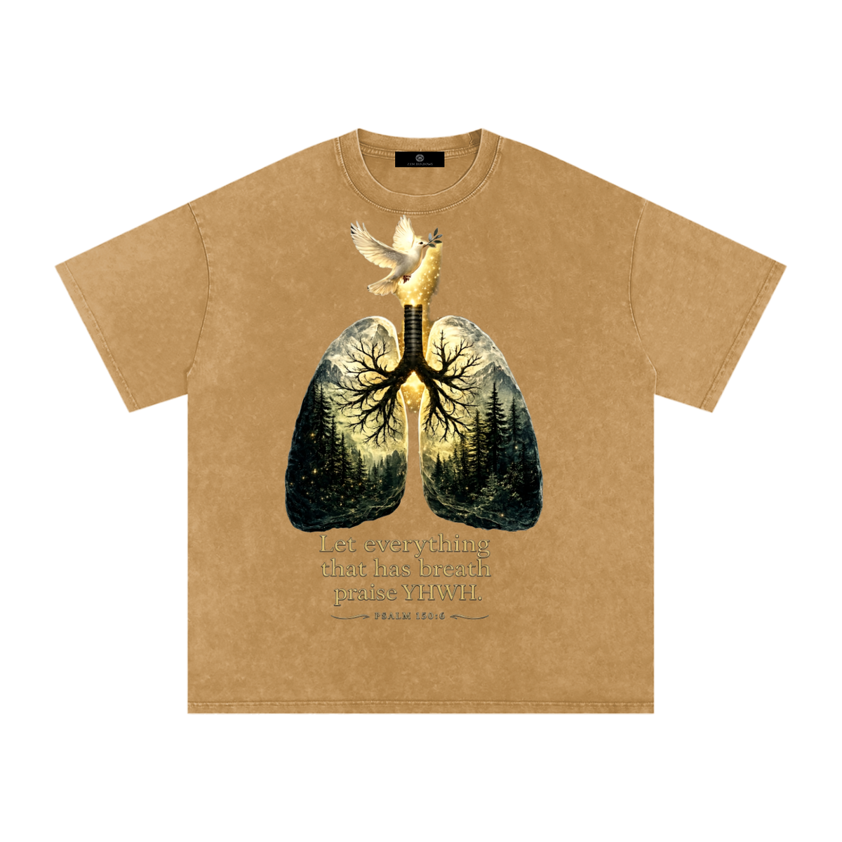 The Breath of YHWH Snow Washed Oversized Cotton T-Shirt