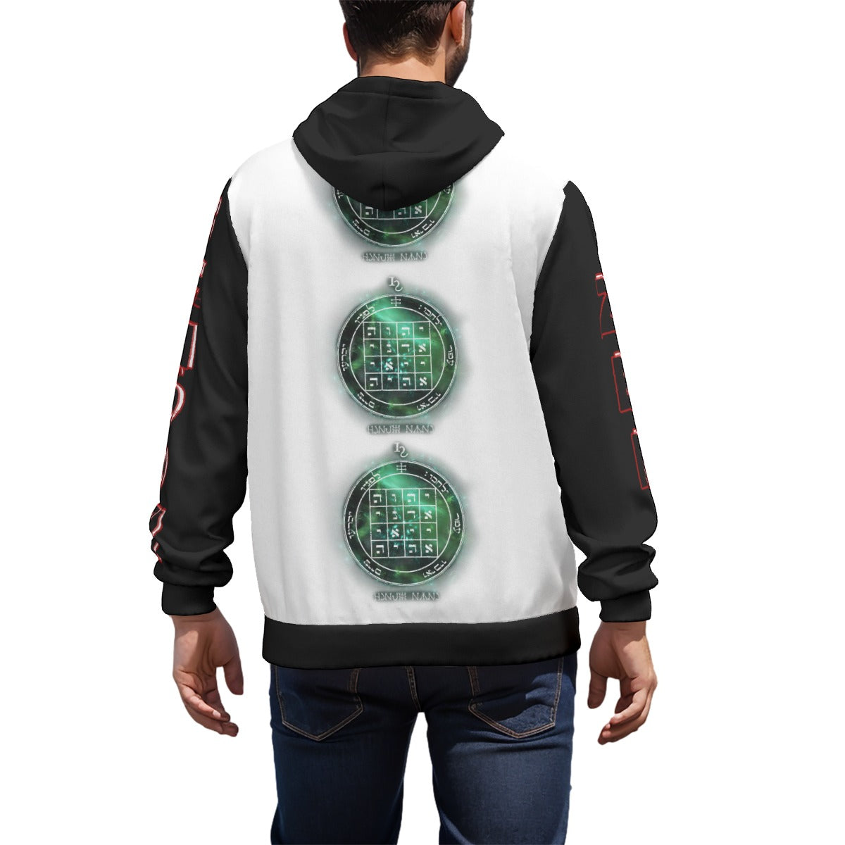 Unisex Saturn Command Hoodie Worn During Ritual Preparation