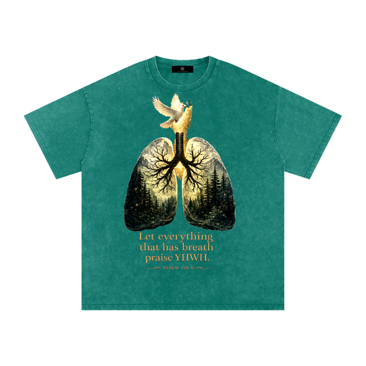 The Breath of YHWH Snow Washed Oversized Cotton T-Shirt