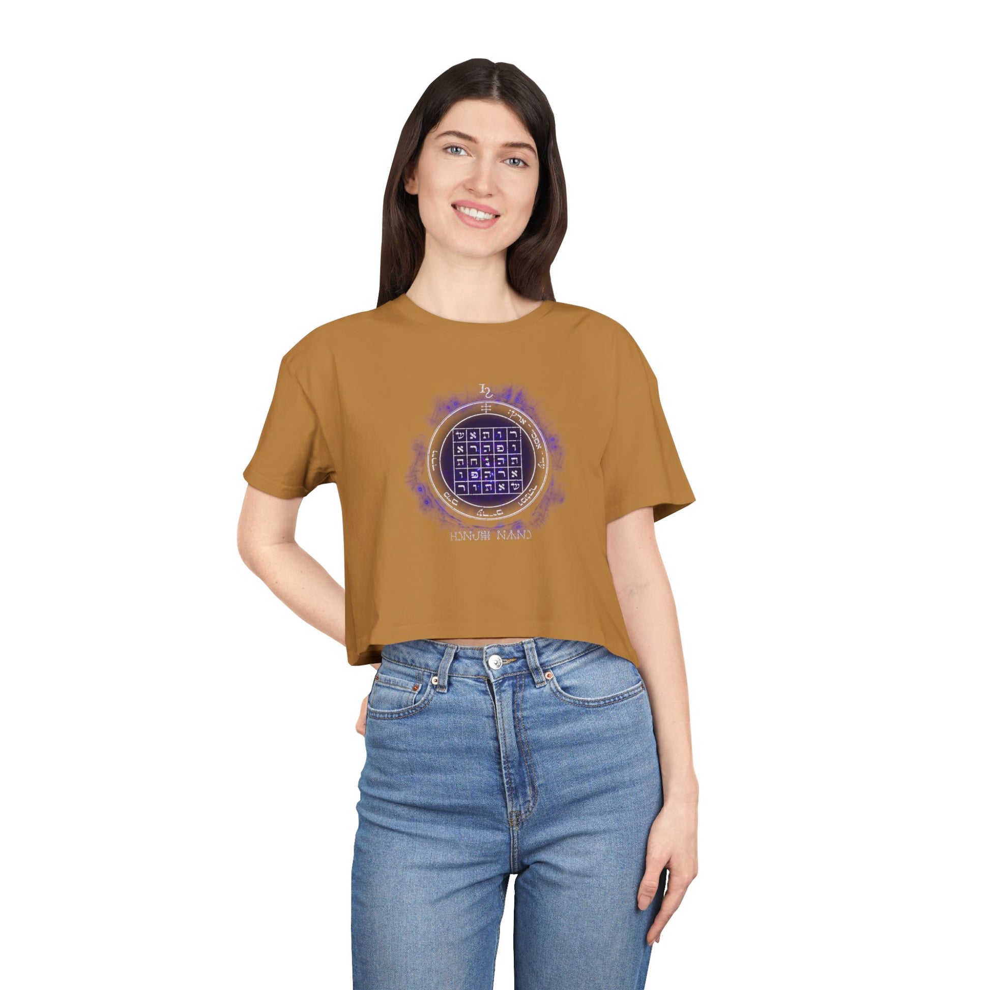 Women’s cropped t-shirt with 2nd Pentacle of Saturn sigil for persuasion