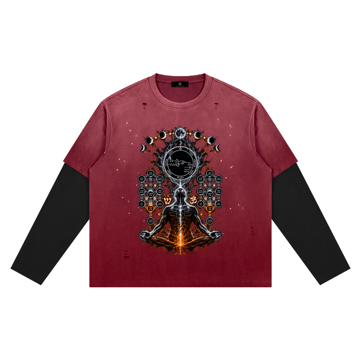 5th Pentacle of the Moon — The Lunar Axis Unisex Vintage Wash Distressed Layer T-Shirt