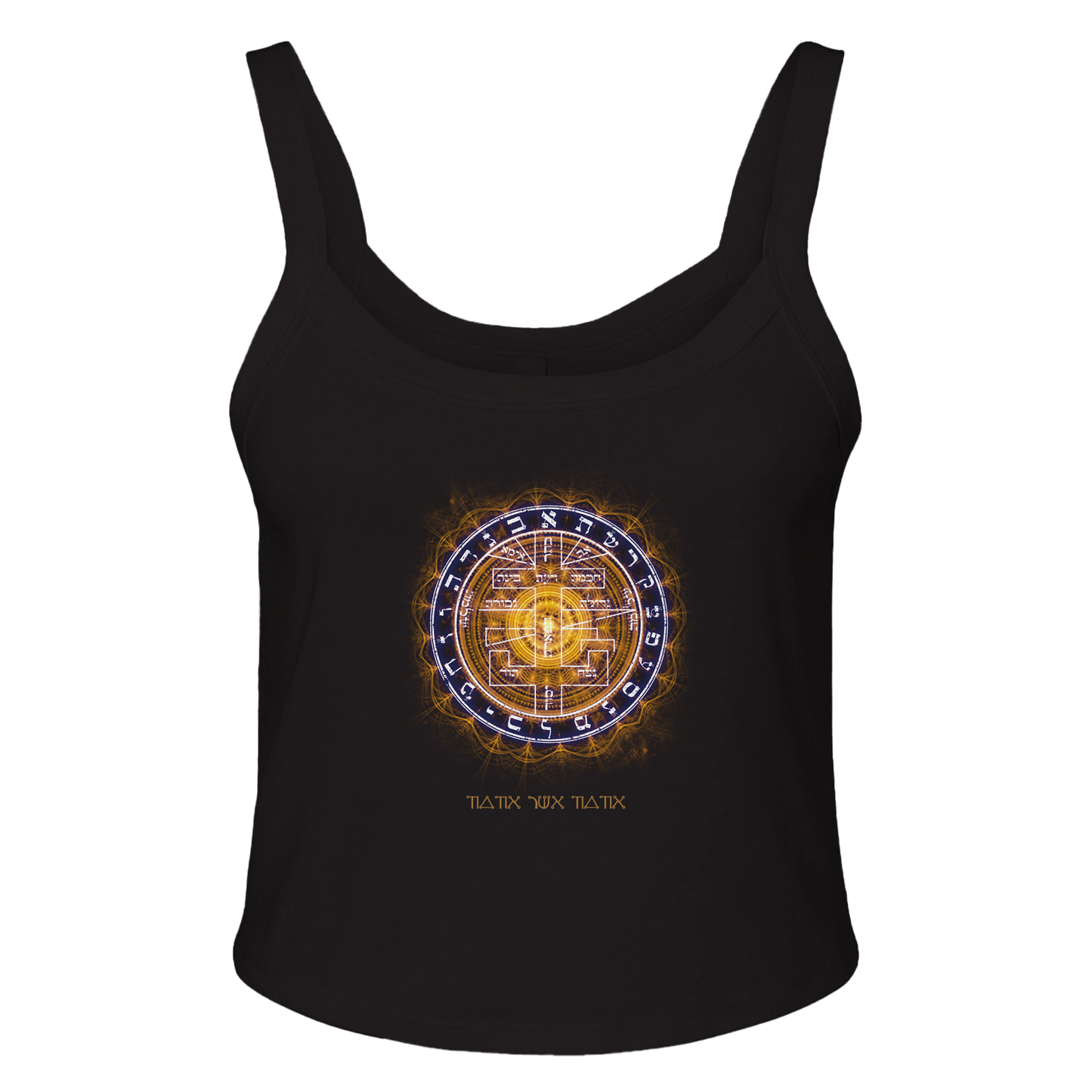 Micro-ribbed scoop tank with Supreme Pentacle for psychic activation