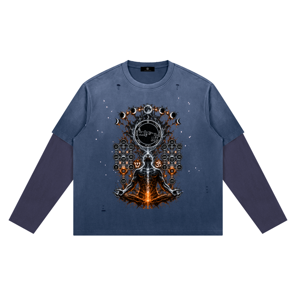 5th Pentacle of the Moon — The Lunar Axis Unisex Vintage Wash Distressed Layer T-Shirt