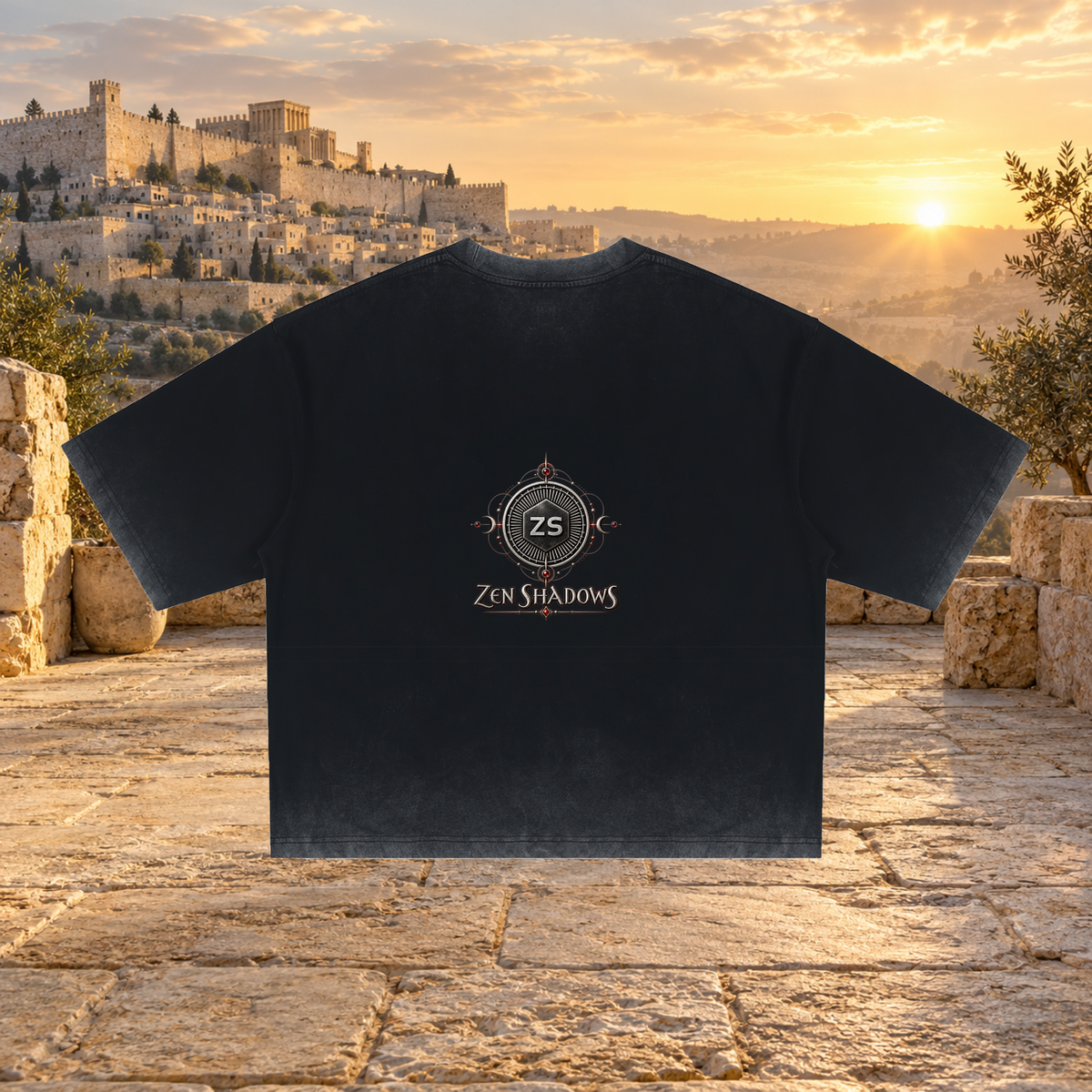 1st Pentacle of Jupiter Unisex Reverse Dyed Boxy T-Shirt -  Abundance, Expansion & Prosperity