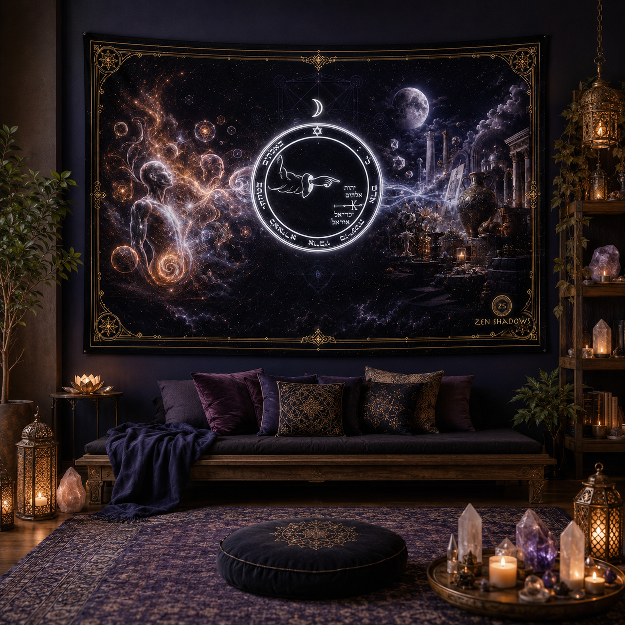 The Lunar Threshold — Fifth Pentacle of the Moon Tapestry