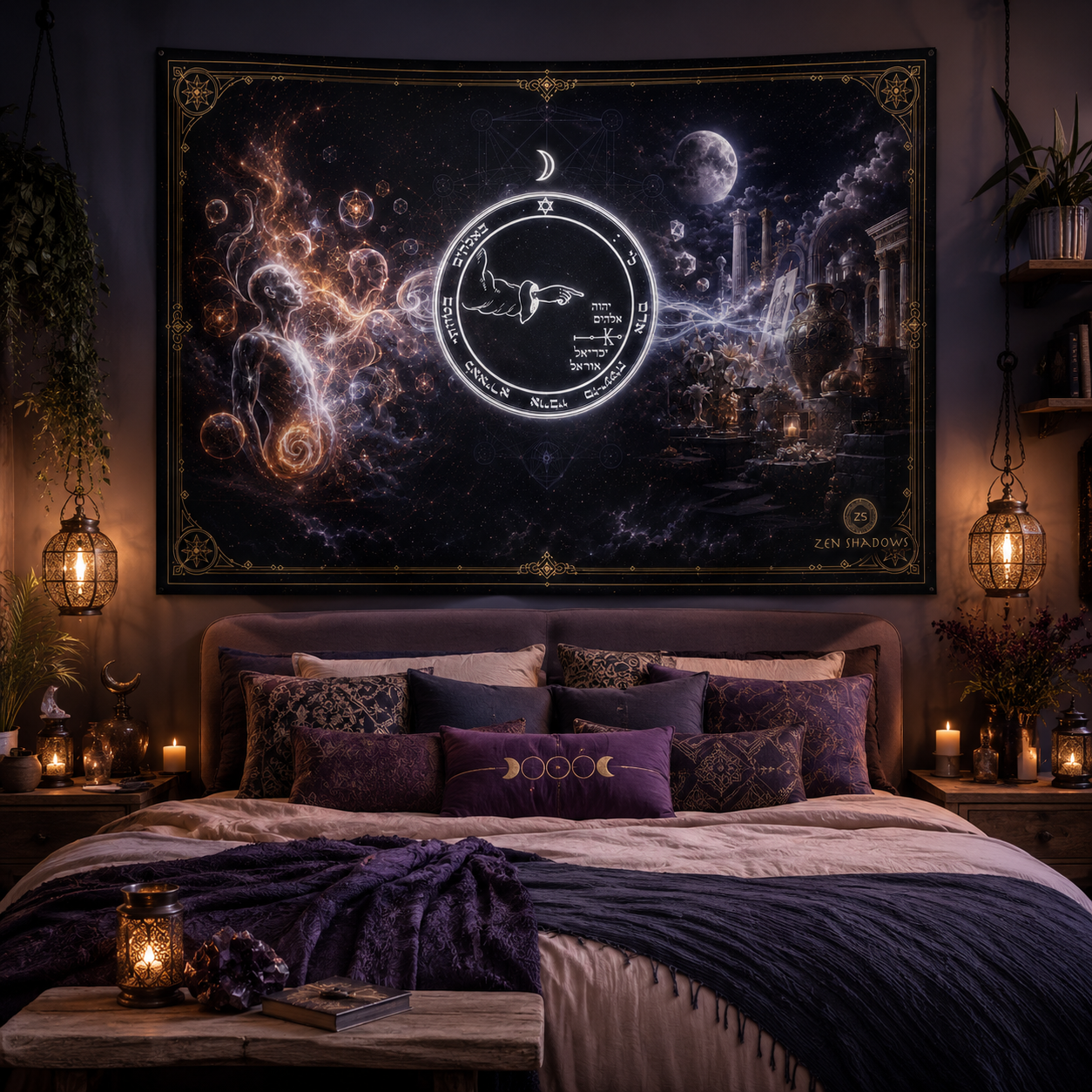 The Lunar Threshold — Fifth Pentacle of the Moon Tapestry