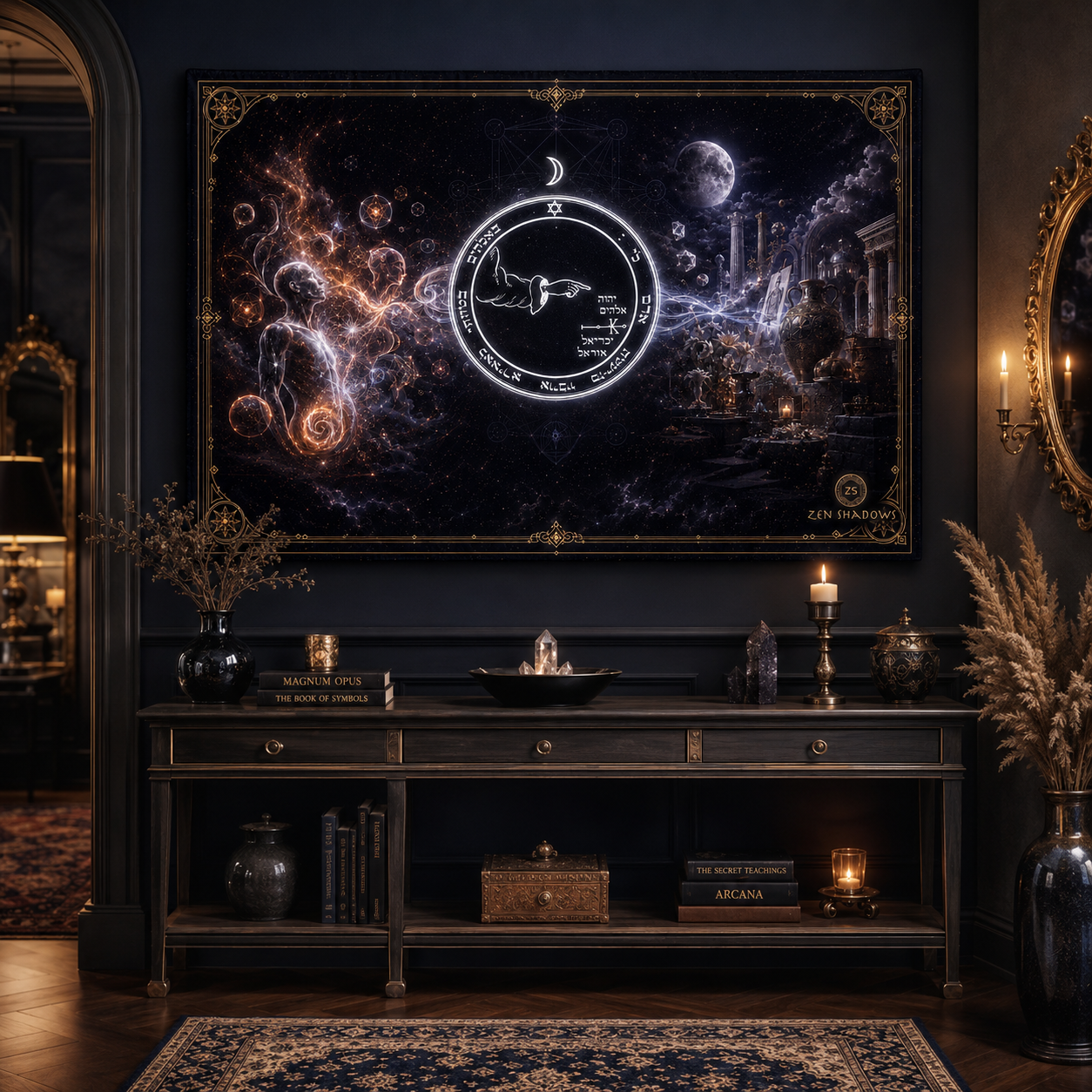 The Lunar Threshold — Fifth Pentacle of the Moon Tapestry